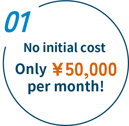 No Initial Fee, From ¥50,000 per Month