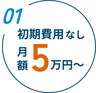 初期費用なし 月額5万円〜